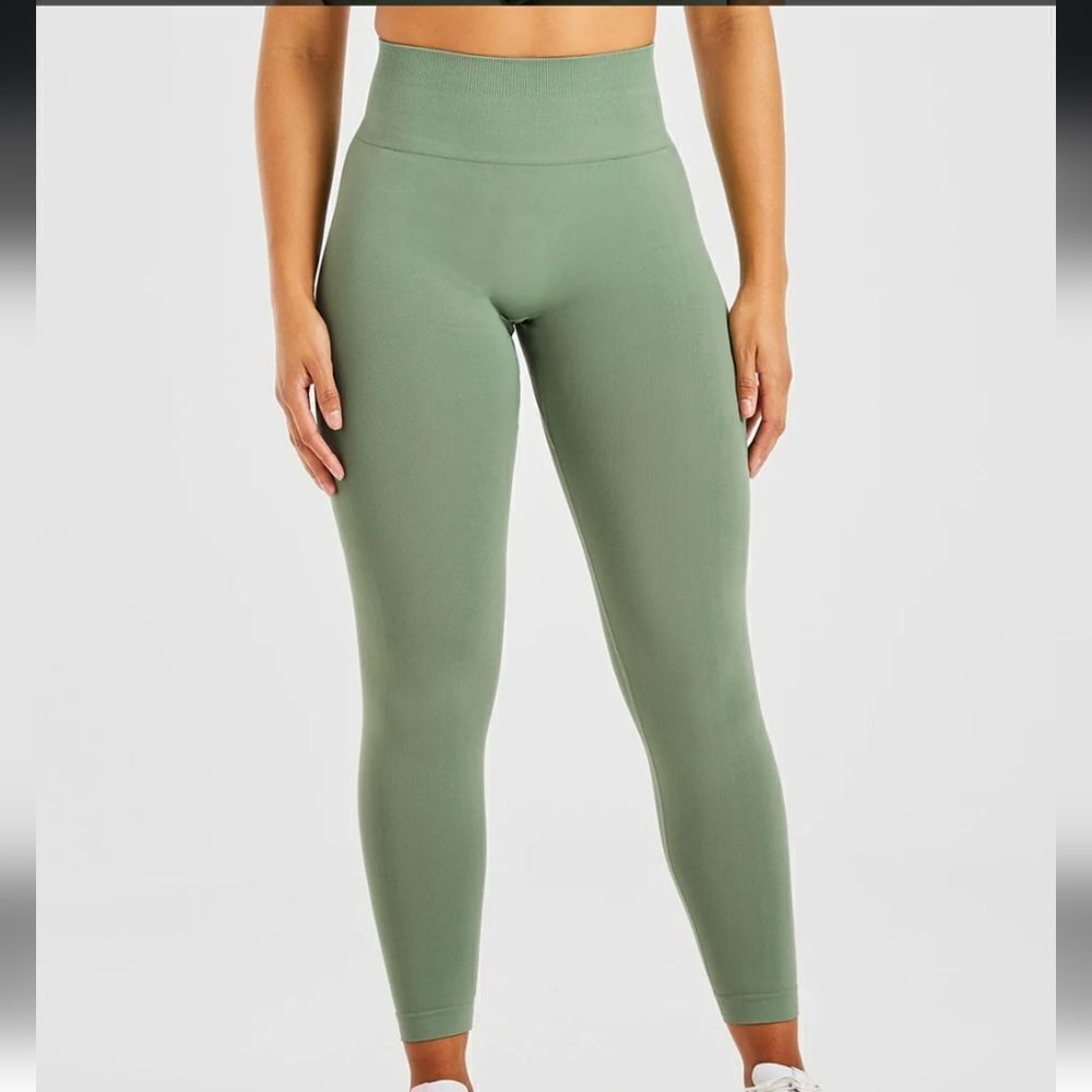 837 NWT AYBL Power Seamless Leggings Olive Size Small